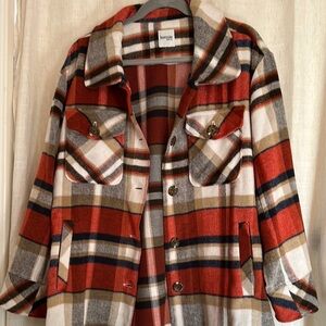 Kenzie Plaid Shacket!
Burnt Orange and Brown Light Flannel Shirt/Jacket